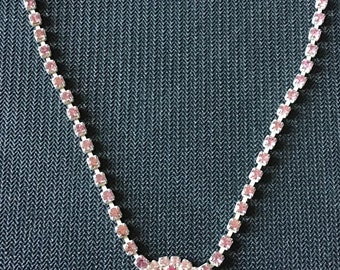 Vintage pink rhinestone necklace