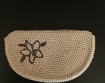 Vintage seed pearl coin purse