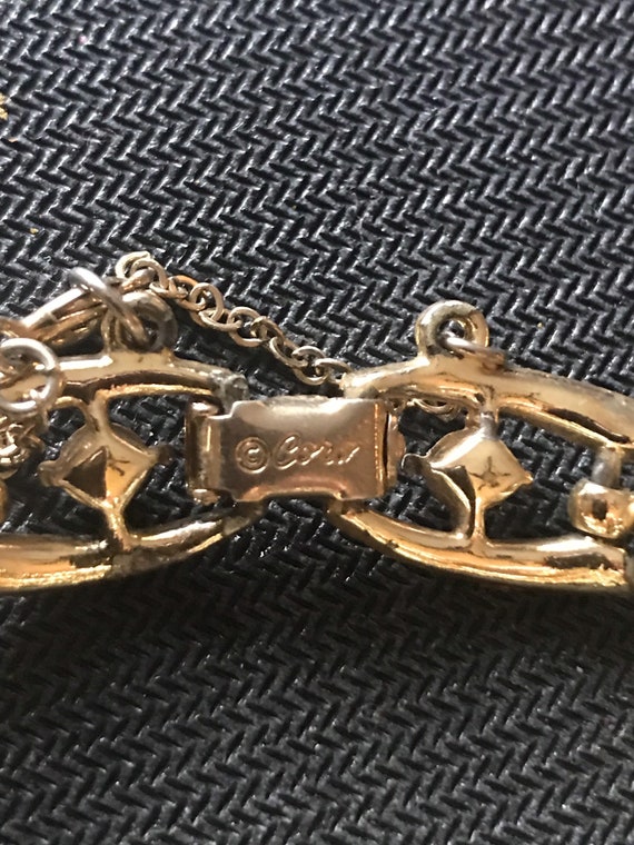 Stamped Coro rhinestone bracelet - image 6