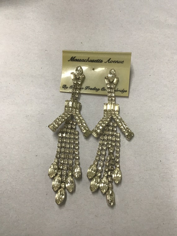 Vintage Rhinestone Chandelier Earrings