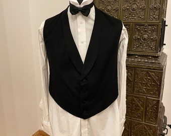 1910s Beaded Vest Edwardian Black Velvet Bodice Piece
