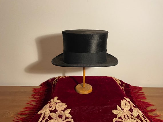Victorian / Edwardian - High Black Silk Top Hat -… - image 7