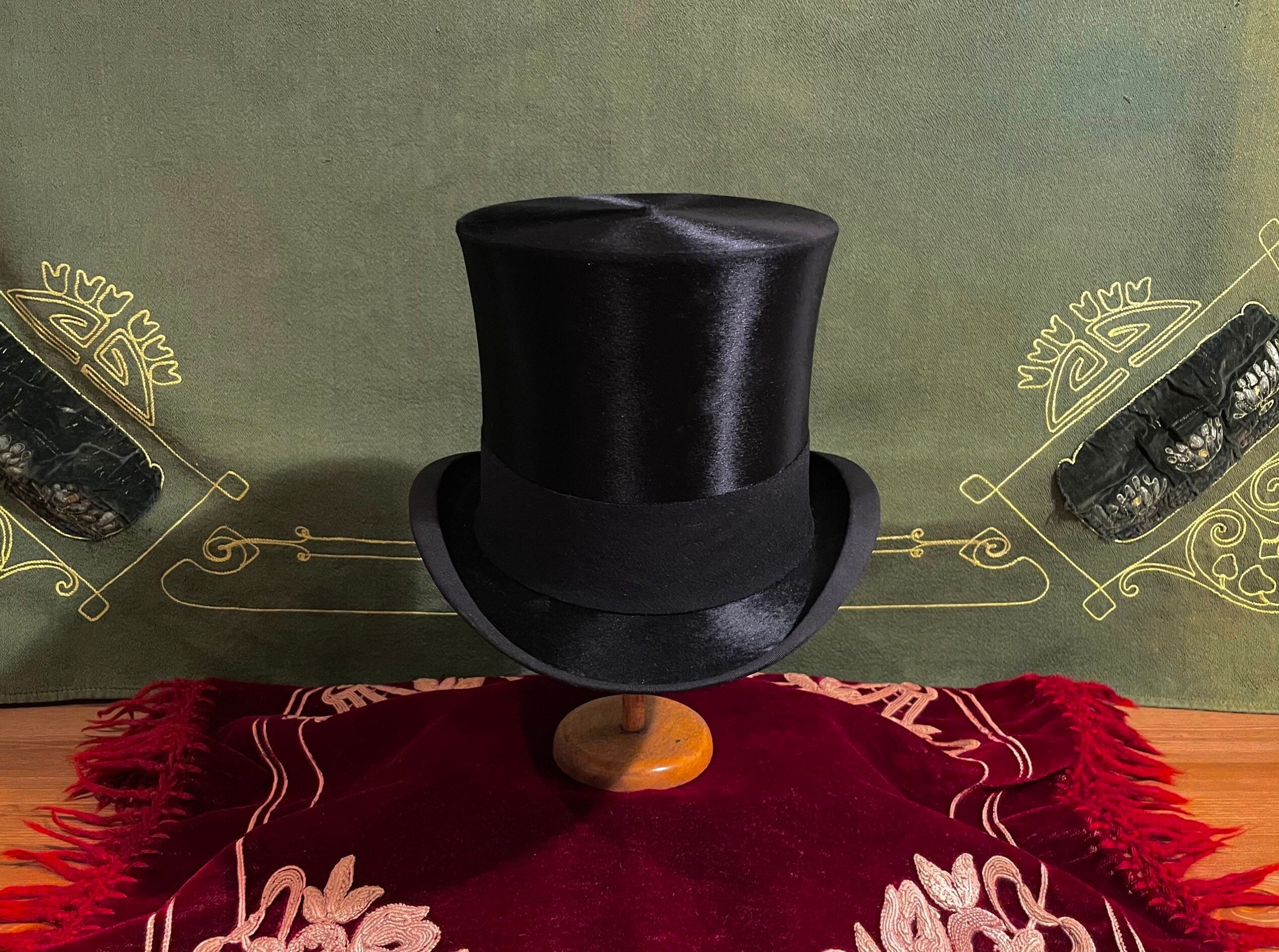 Classic Hat Top Hat Wool Felt top hat Vintage top hat victorian hat Men women Topper Hat