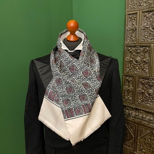 Victorian / Edwardian - White Tie Silk Scarf - 1900s / 1910s