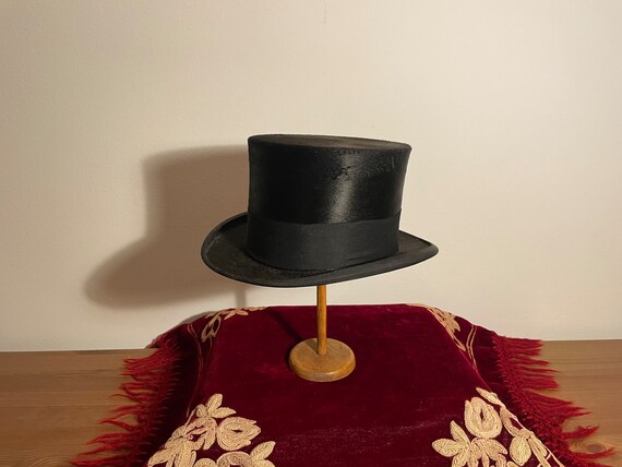 Victorian / Edwardian - High Black Silk Top Hat -… - image 8