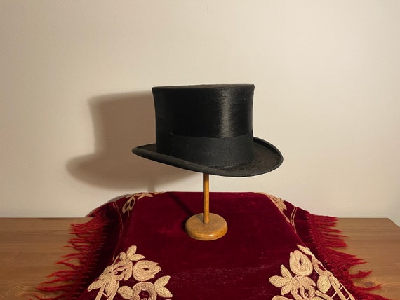 Victorian / Edwardian - High Black Silk Top Hat -… - image 4