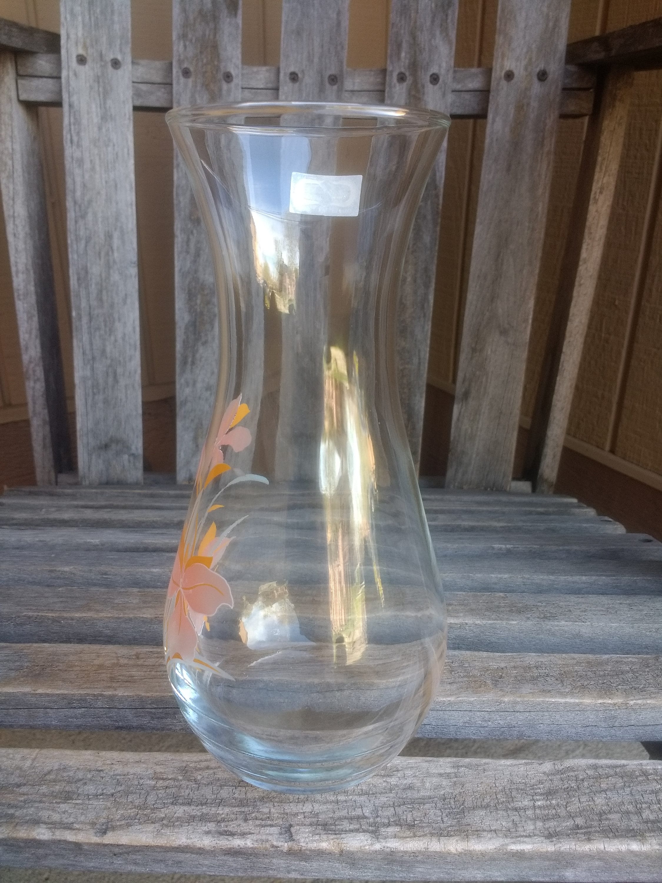 Vintage Pasabahce Floral Glass Vase Turkish Quality Glass Etsy