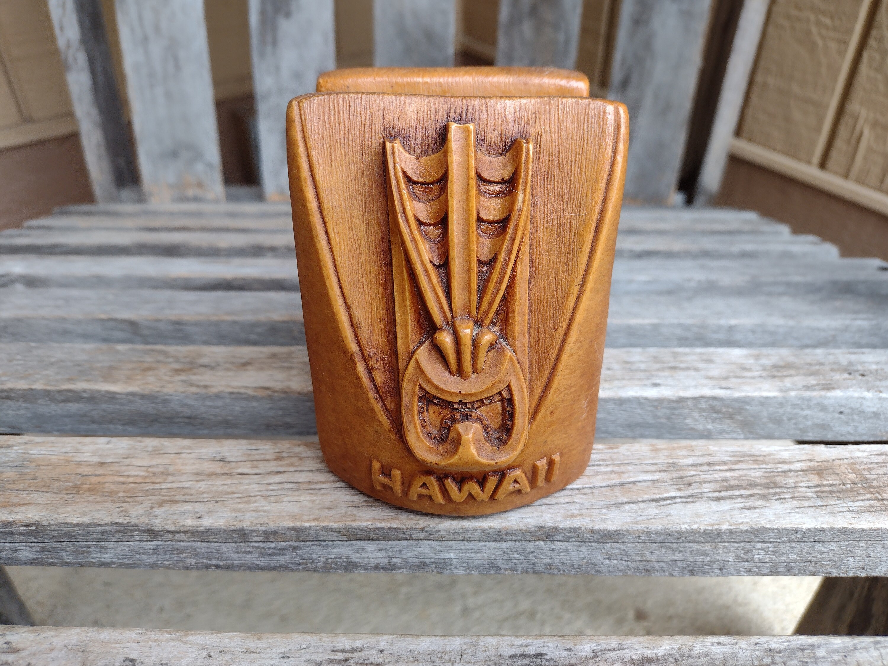 ビンテージ ハワイ製 COCOJOES HAPA-WOOD カメハメハ大王 置物