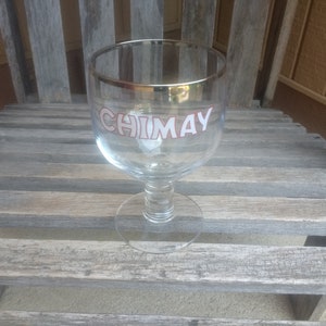 Vintage Chimay Pedestal Beer Glass Trappist Monastery Belgium Tankard Retro Bar Barware