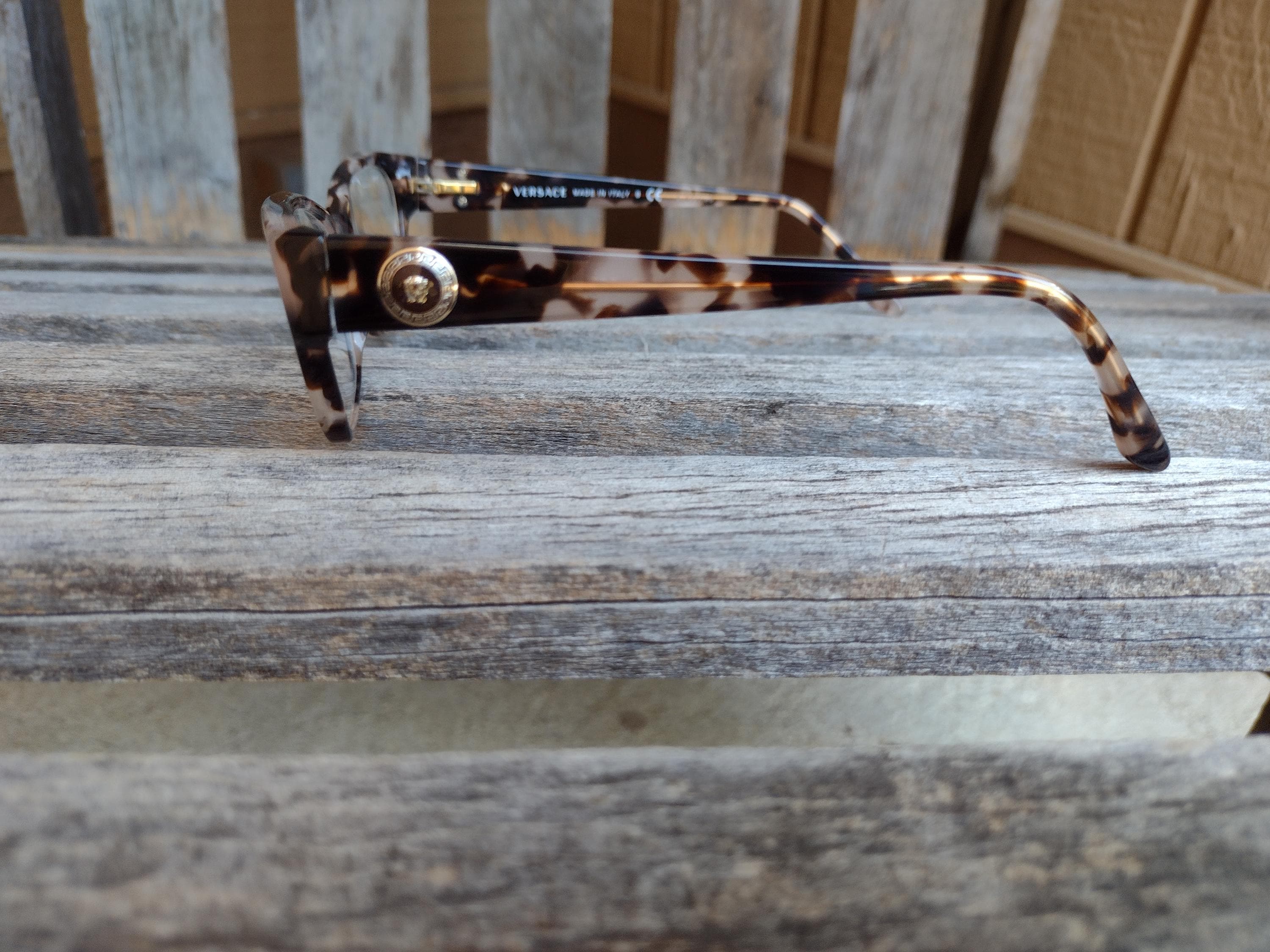 Vintage Versace Eyeglasses Frames. Mod3076B Brown Tortoise Plastic Rectangular Versace Brown Tortoise Shell Plastic Eyeglasses (frames Only  main image 2