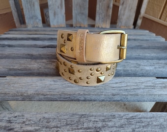 Ann Taylor Women Wide Brown Genuine Leather Belt with Gold Tone Buckle Size M Ann Taylor | Accessories | Leather Waist Belt | Poshmark main image 3