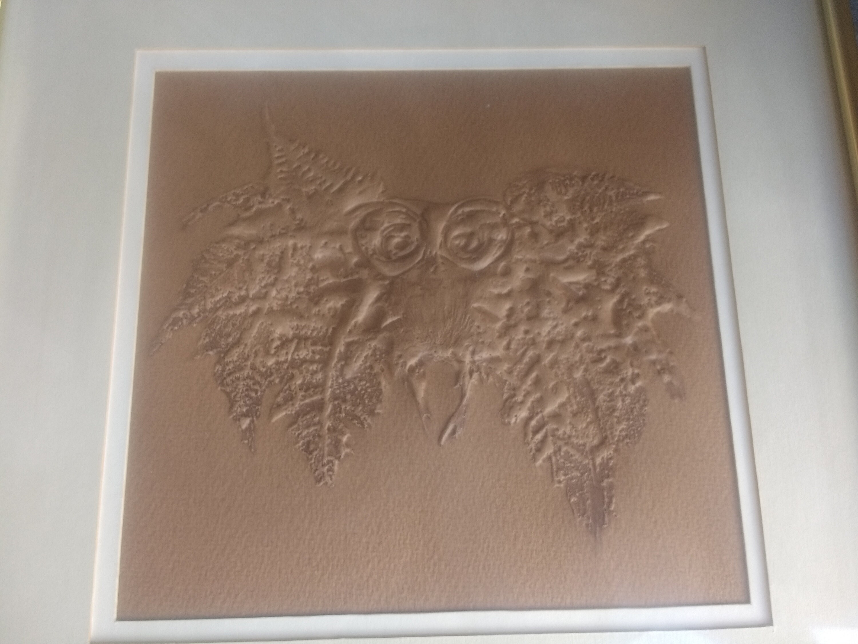 Vintage Owl Embossed Paper Art with Gold Metal Frame Framed Etsy