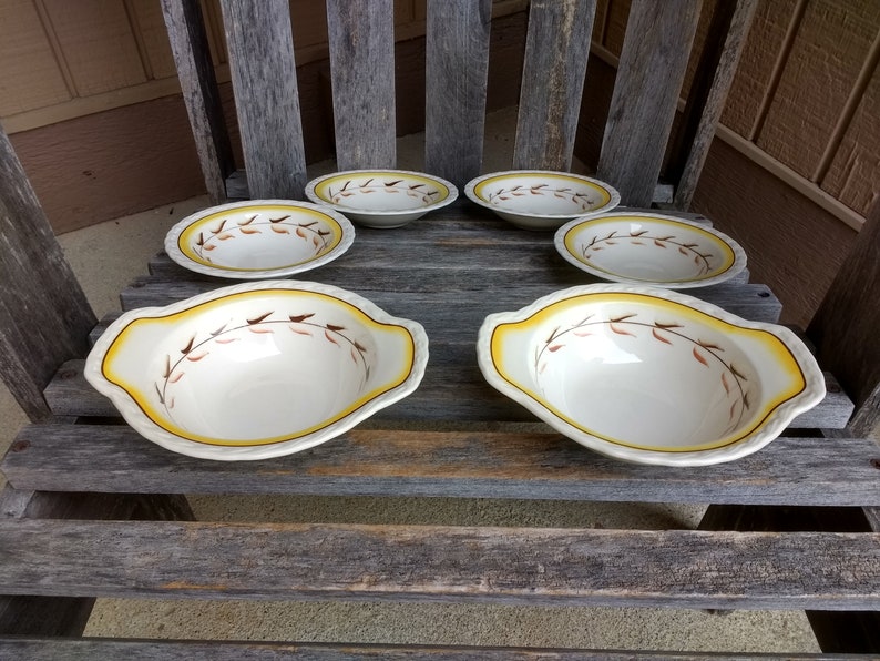 Vintage Vernon Kilns Calif Pottery Bowls Hand Painted Under Etsy