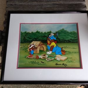 Vintage Spike and Tyke Signed Marcia Fertig Limited Edition Animation Cell Hand Inked and Painted Turner Home Entertainment Numbered 84/250