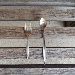 1847 Rogers Bros IS Silver Plated Spoon and Fork Retro Vintage Small Serving Utensils Matching Set
