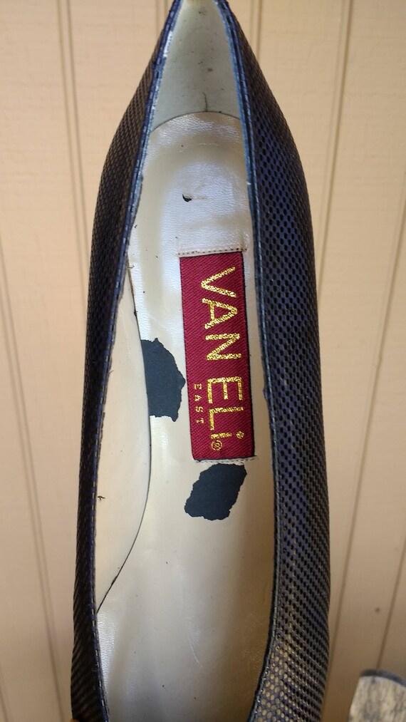 Vintage Van Eli East Black Leather Pumps Slip On … - image 5