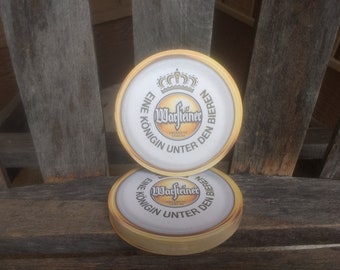 Conjunto de 10 porta-copos redondos de papel vintage Warsteiner, novos e não utilizados, conjunto de decoração retrô para bar