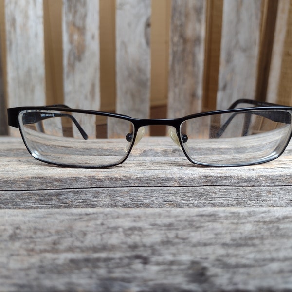 Safilo Elasta Black Titanium Metal Full Rim Eyeglasses (Frames Only) Retro Vintage Glasses Style 7189T Made in Italy