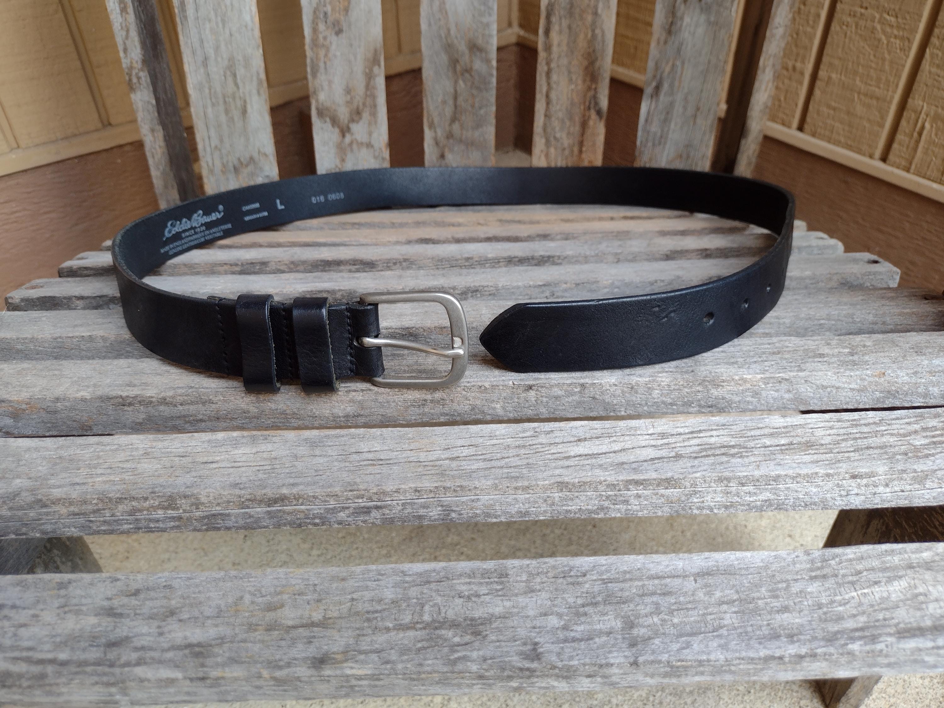 EDDIE BAUER Black Studded Skinny Leather Belt M $75 EUC KL Eddie Bauer Leather Black Belts for Women for sale | eBay main image 4