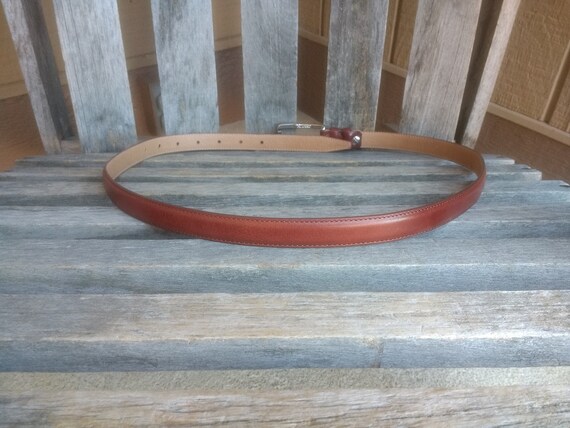 Vintage Vera Pelle Brown Leather Belt with Silver… - image 3