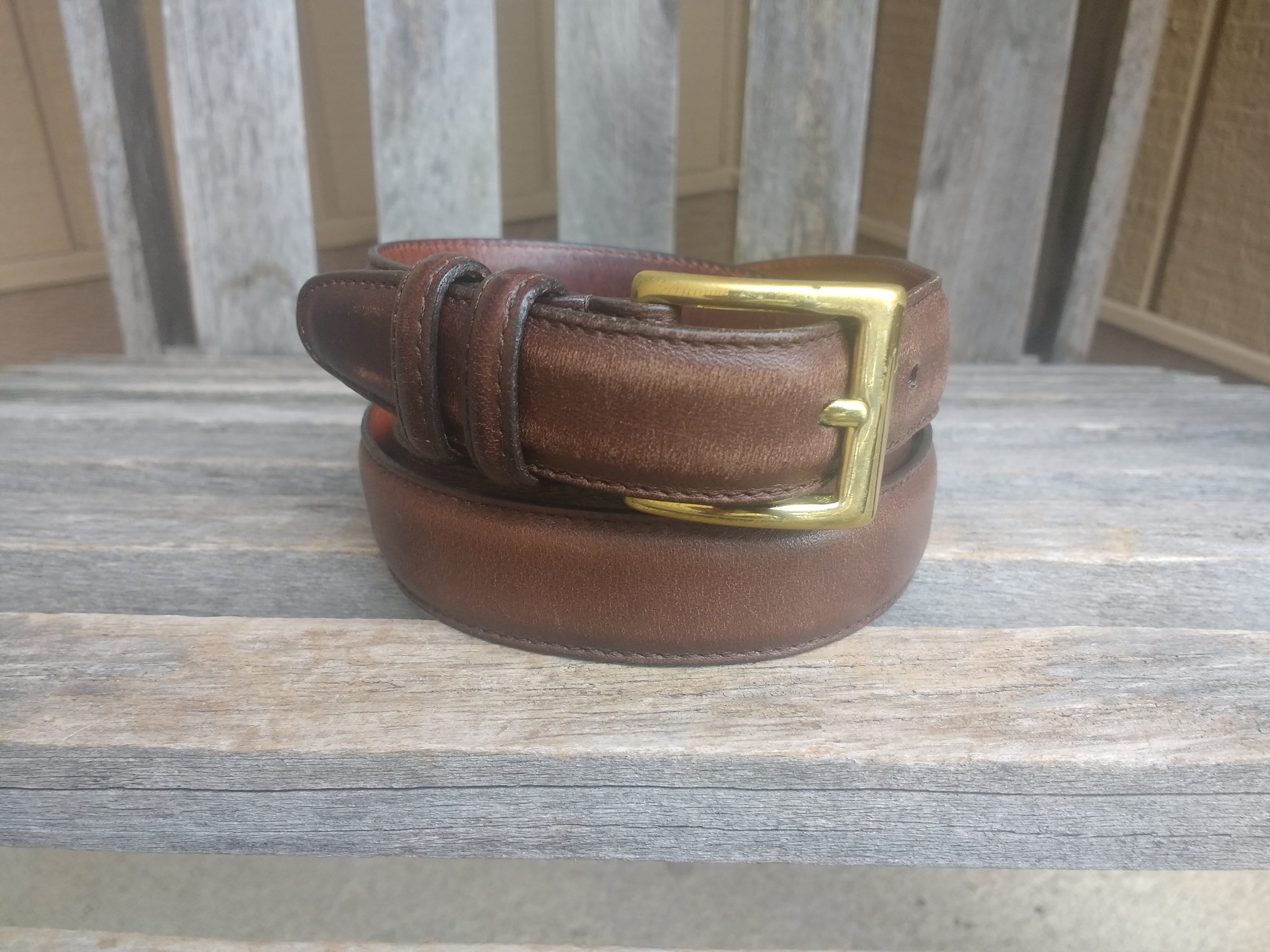 Vintage Coach Brown Leather Belt Genuine Leather Full Grain Etsy