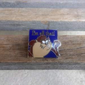 Vintage Tasmanian Devil Pin Warner Brothers Looney Tunes Emalia na metalowym akcesorium Rok 1998