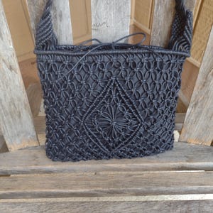 Banana Republik Schwarze gewebte Baumwolle Schulter oder Crossbody Tasche Retro Vintage Handtasche