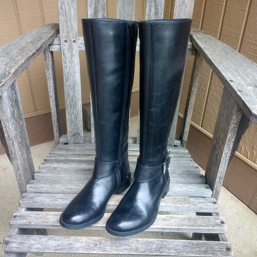 Vintage Clarks Black Leather Boots Knee High Side Online in - Etsy