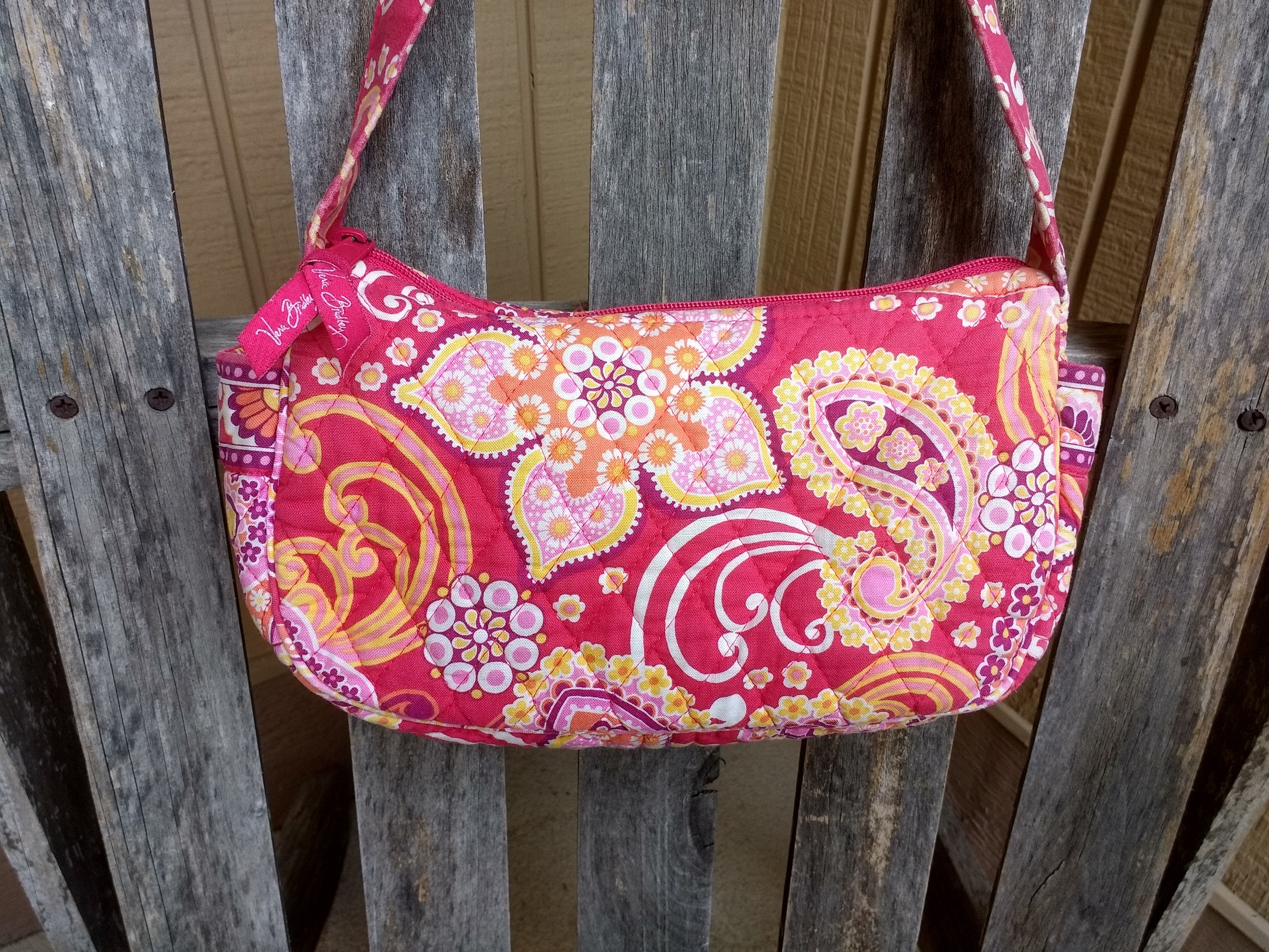 Vintage Vera Bradley Handbag Pink Paisley Floral Top Handle Etsy