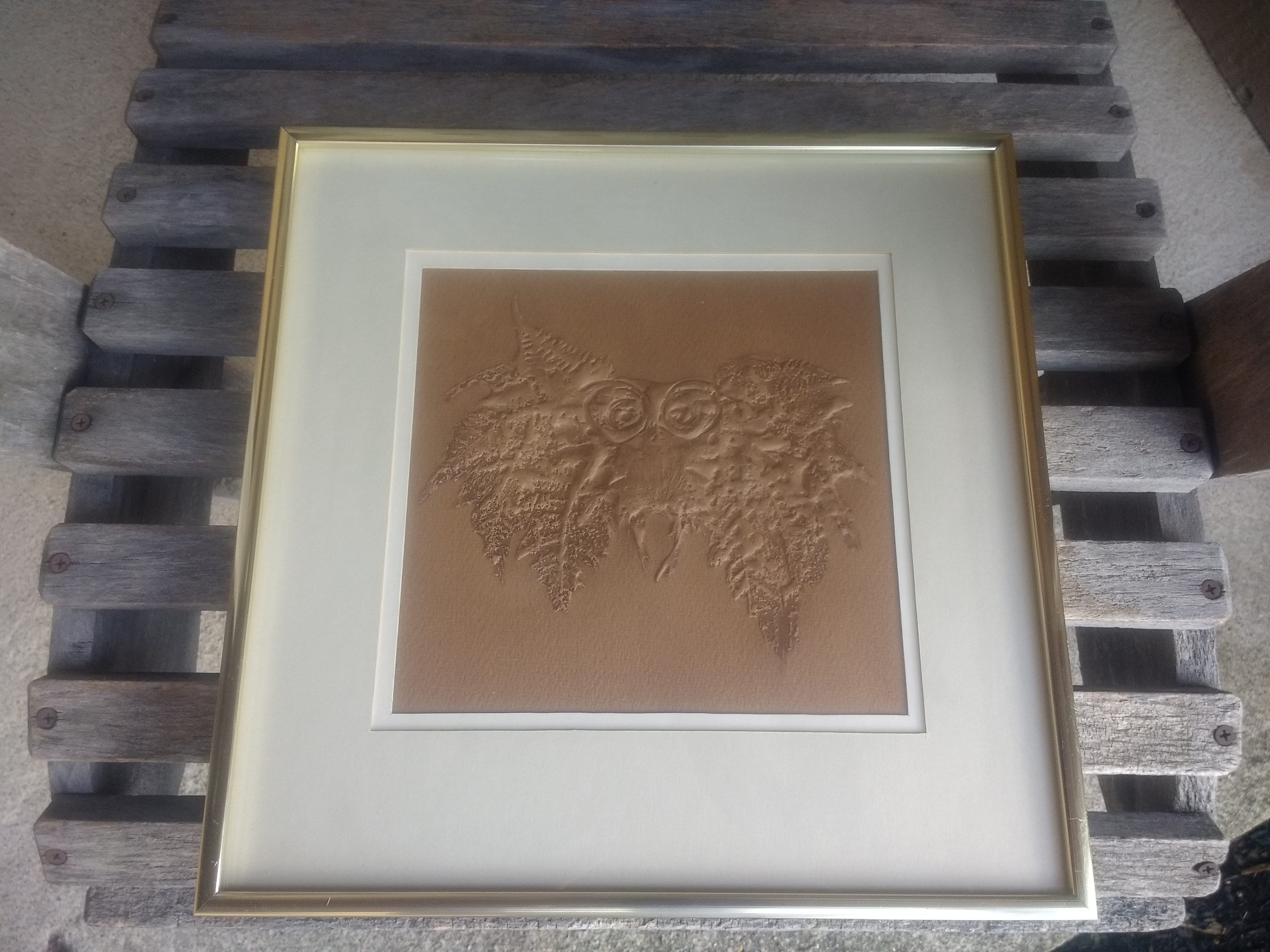 Vintage Owl Embossed Paper Art with Gold Metal Frame Framed Etsy