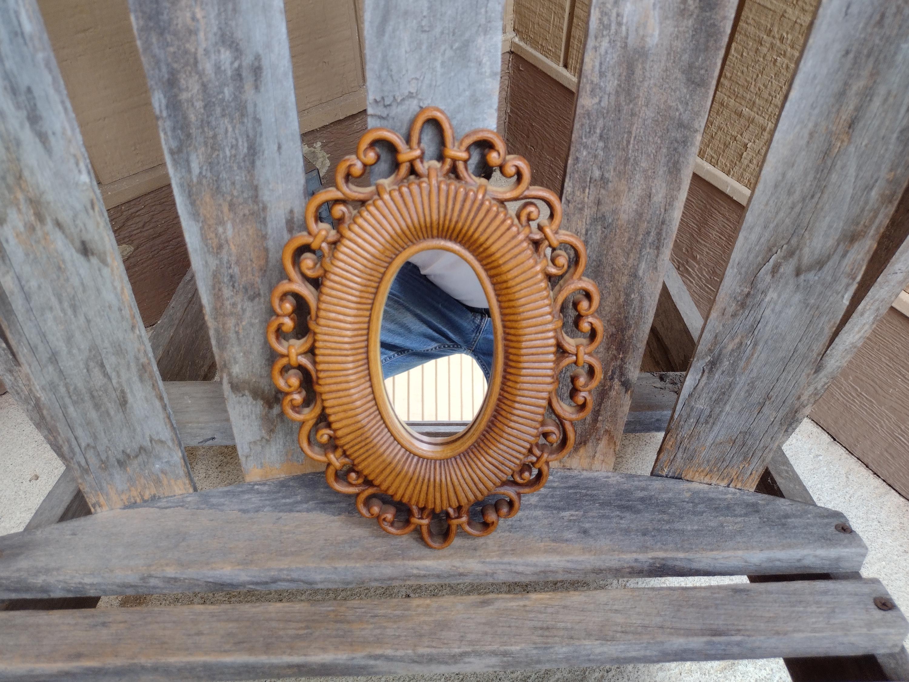 Retro Rattan Mirror - Etsy