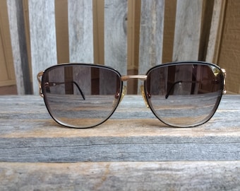 Óculos vintage Viva Full Rim Wire (somente armações) retrô dourado com acabamento preto Especificações de óculos italianos feitos na Coreia