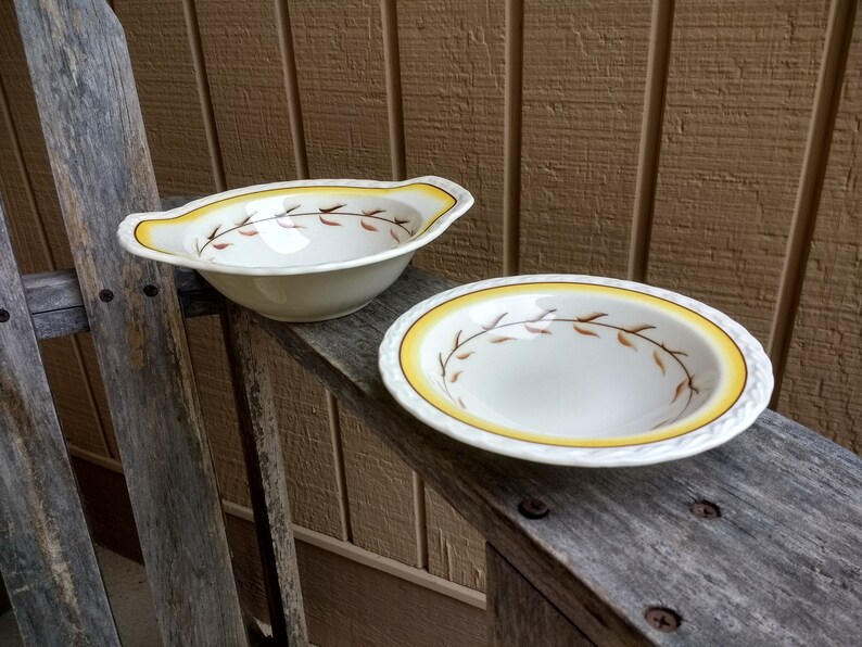 Vintage Vernon Kilns Calif Pottery Bowls Hand Painted Under Etsy