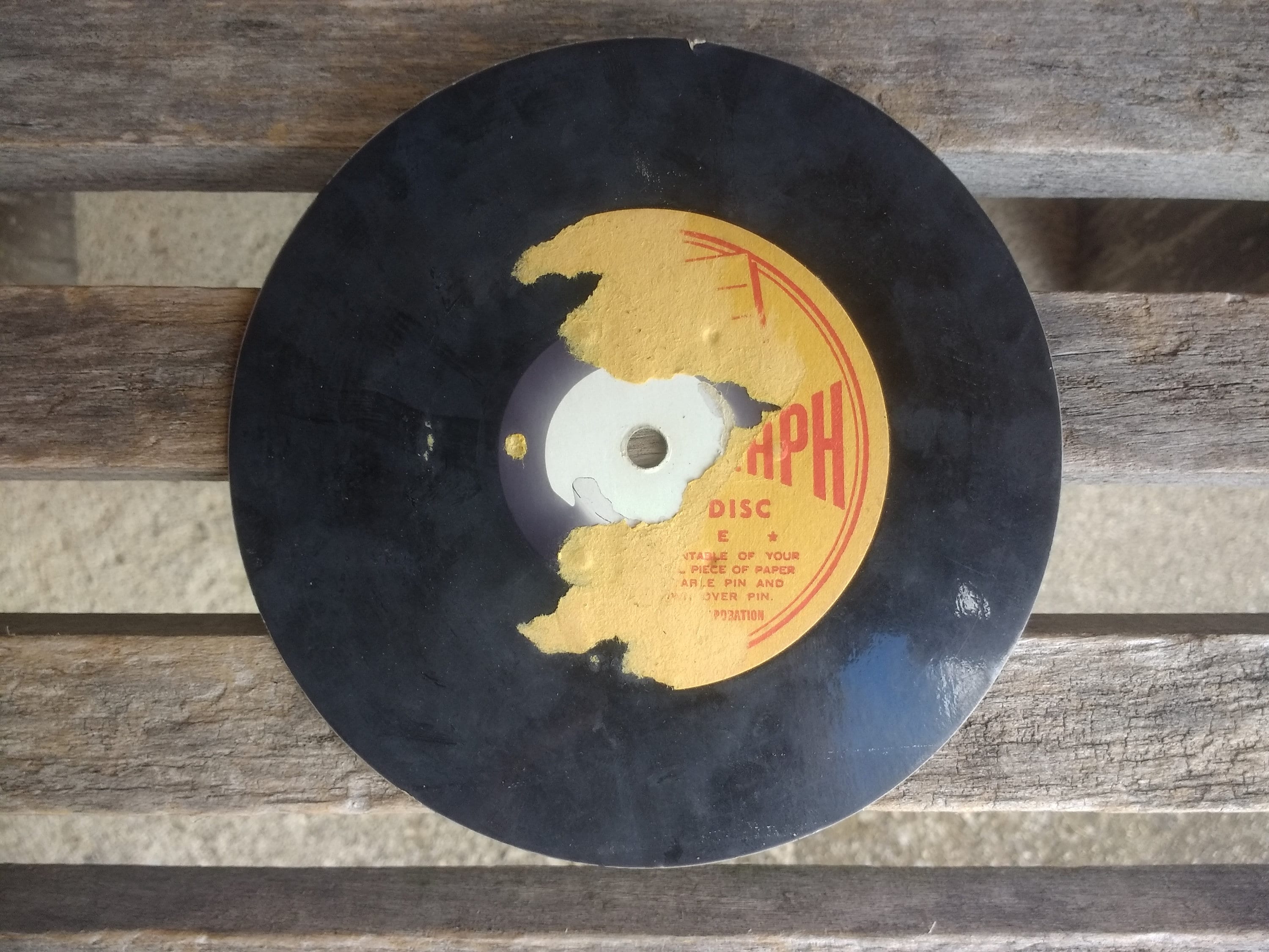 Vintage Voice-o-graph Recording Disc Retro Phonograph Record