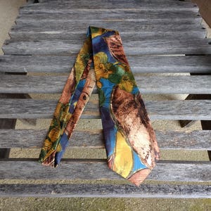 Vintage Hardy Amies of London Necktie Abstract Geometric Floral Silky Tie
