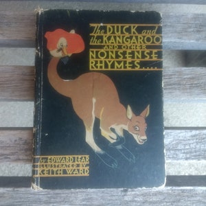 Vintage The Duck and The Kangaroo and Other Nonsense Rhymes Hardback Book Author Edward Lear First Edition 56 Pages Copyright 1932
