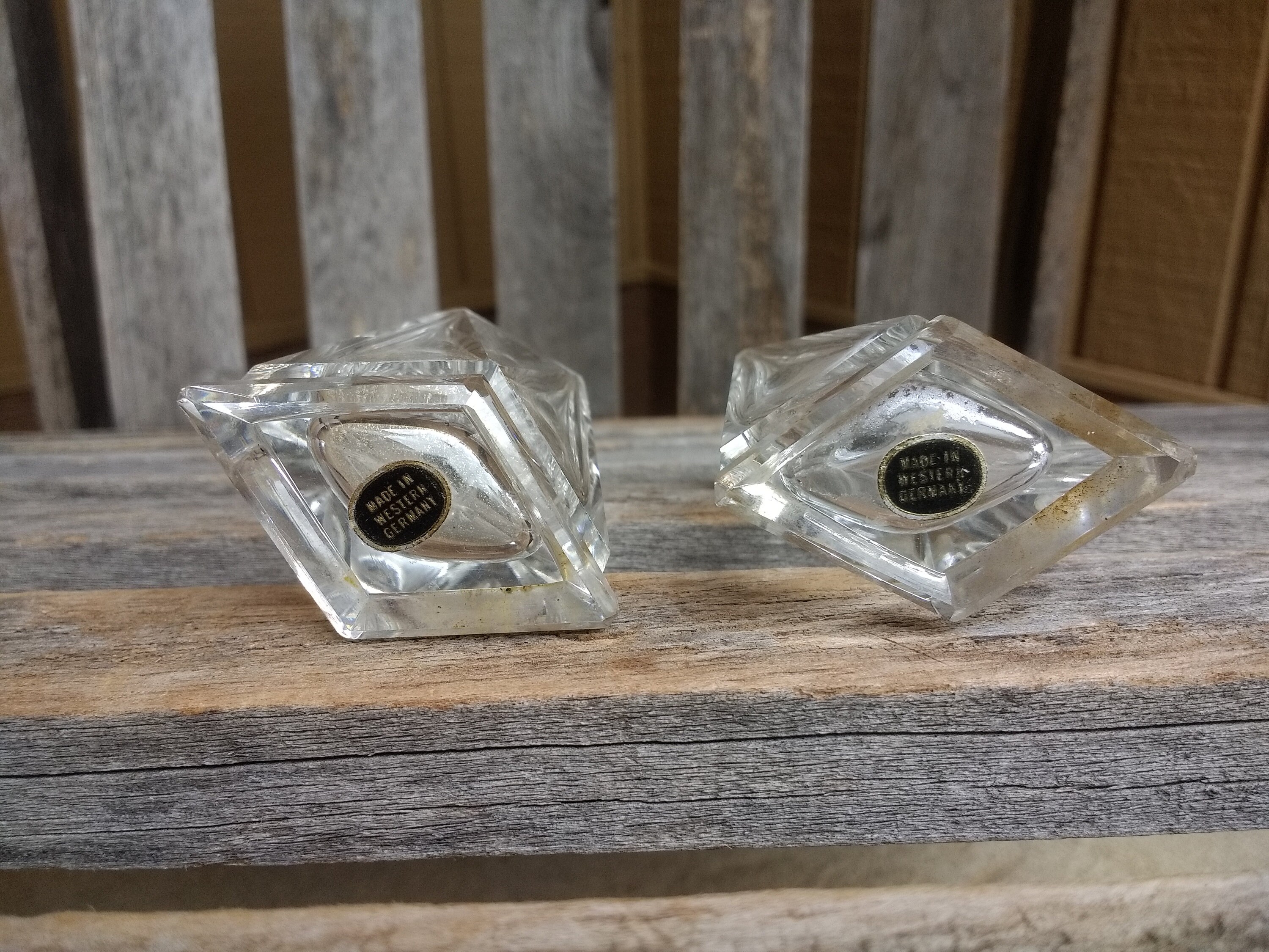 Vintage Salt and Pepper Shakers Clear Crystal Cut Glass with Etsy