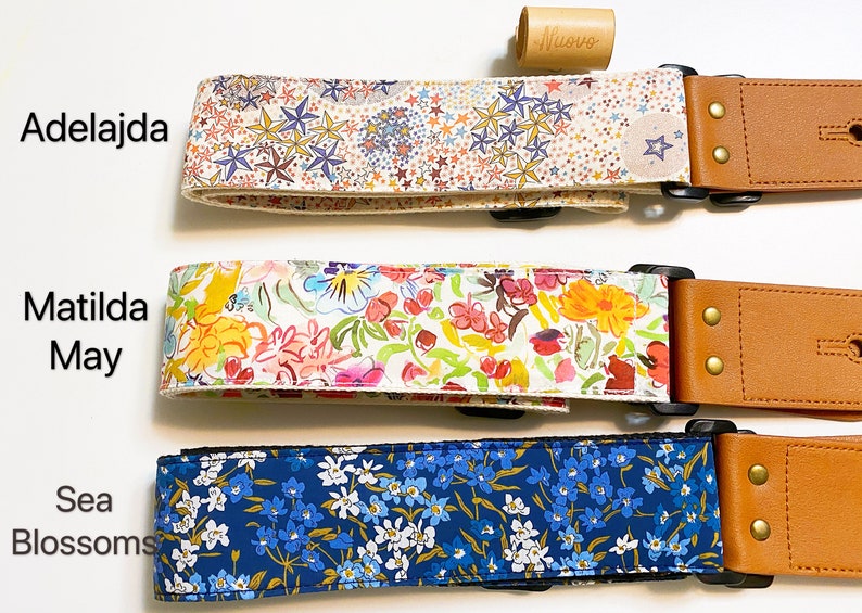 Promotional price Guitar strapNuovoDesign L l B E R T Y of L0ND0N many patterns available Guitar strap, vegan leather image 5