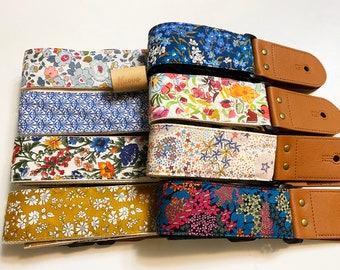 Promotional price Guitar strap!NuovoDesign L l B E R T Y of L0ND0N  ( many patterns available) Guitar strap, vegan leather