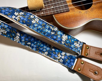 NuovoDesign L l B E R T Y  Sea BIossom ukulele strap, connector and end pin included