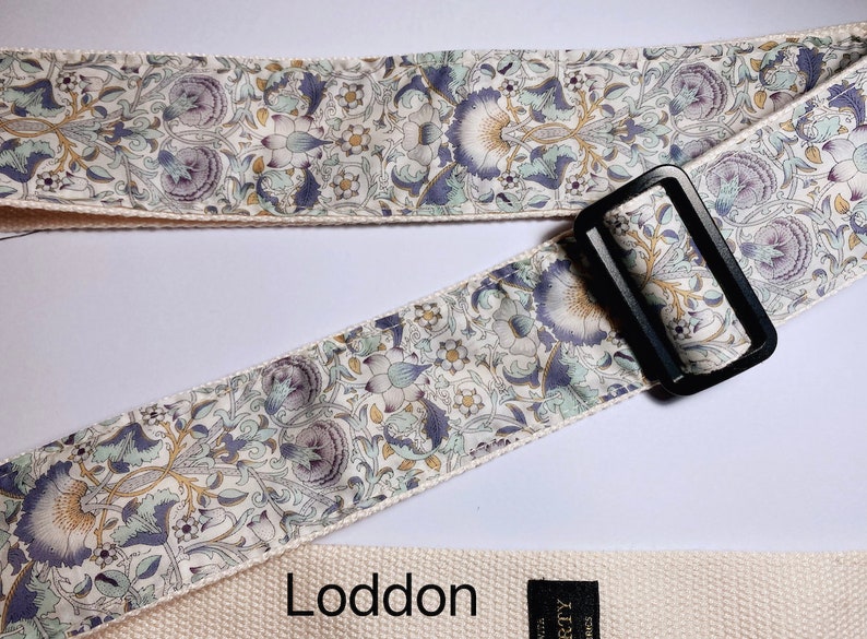 Promotional price Guitar strapNuovoDesign L l B E R T Y of L0ND0N many patterns available Guitar strap, vegan leather Lodden