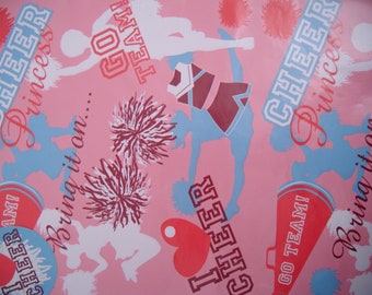 Cheerleading Gift Wrapping Paper 2 sheets with Tags