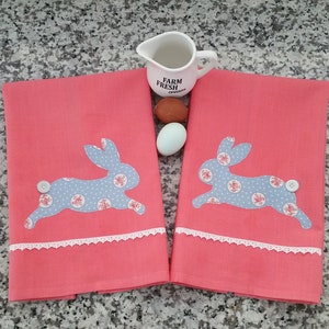Bunny Tea Towel Rabbit Dish Towels Farmhouse Decor Gifts | Etsy