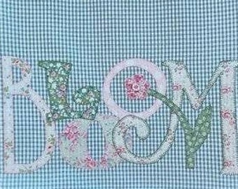 BLOOM Kitchen Towel - Pretty Floral Style - Cottage Chic Tea Towel - Green Gingham- Country Home Decor - Farmhouse Decor - Mom Birthday Gift