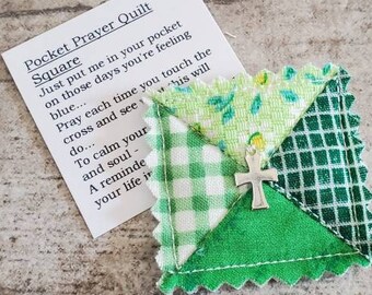 Pocket Prayer Quilt St Patrick's Day COPYRIGHTED Poem Micro Mini Miniature Tiny Irish Quilt Sympathy Gift Remembrance Christian Religious