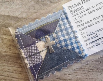TaschenGebet Quilt © COPYRIGHTED Gedicht Micro Mini Quilt Quadrat Mini Quilt Mini Mini Quilt / Mitgefühl Geschenk / Andenken / Christliches religiöses Geschenk