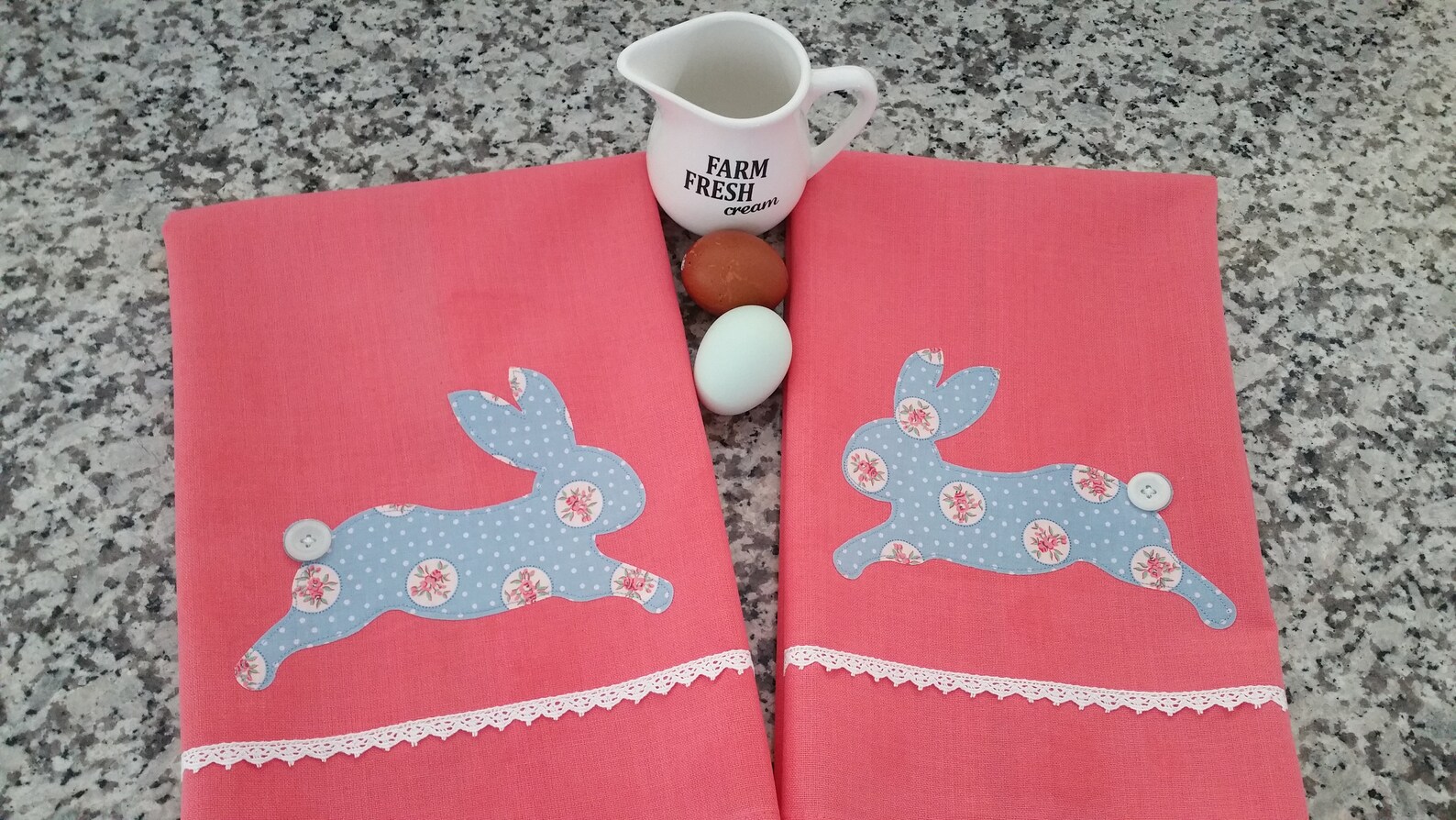 Bunny Tea Towel Rabbit Dish Towels Farmhouse Decor Gifts Etsy