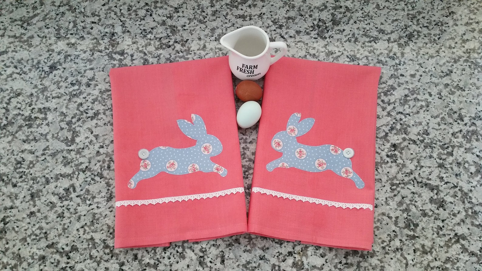 Bunny Tea Towel Rabbit Dish Towels Farmhouse Decor Gifts Etsy