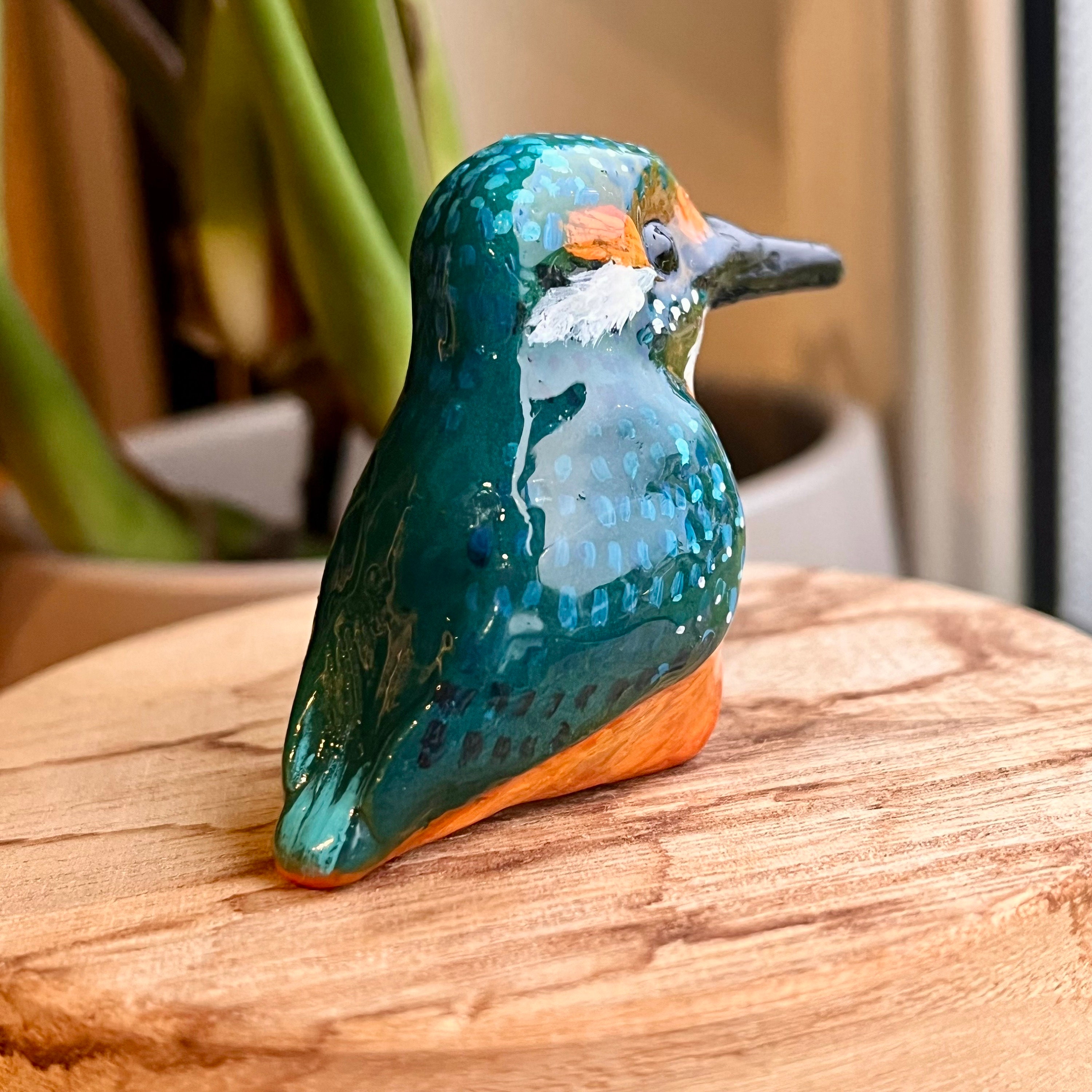 Polymer Clay Kingfisher Totem Sculpture - Etsy