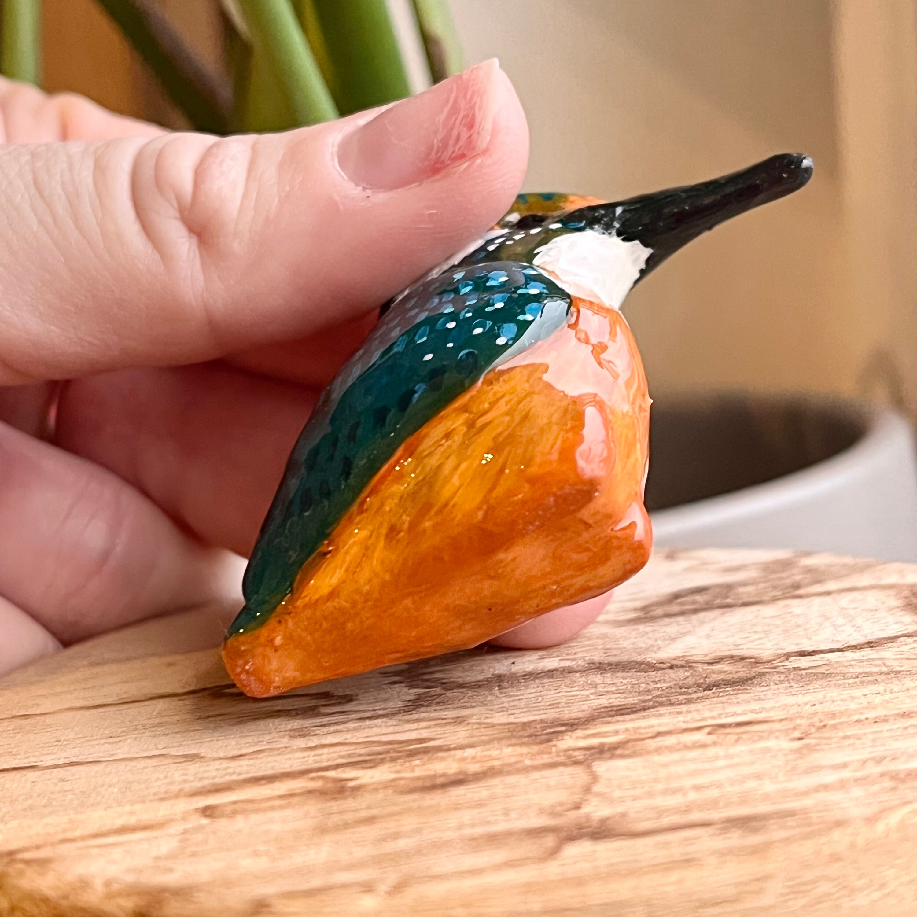 Polymer Clay Kingfisher Totem Sculpture - Etsy